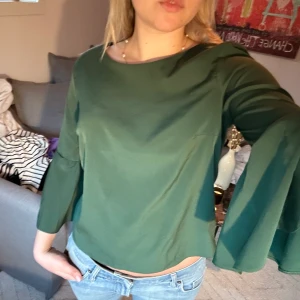 Grön blus - Fin grön blus med volangärm😫😫💥🌟🌟🌟