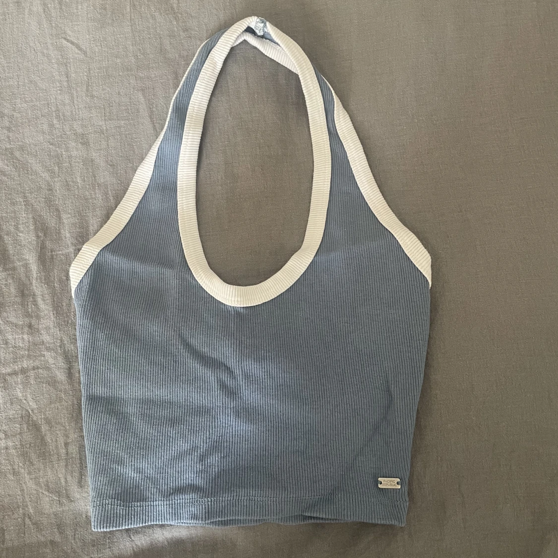 Blå halterneck topp