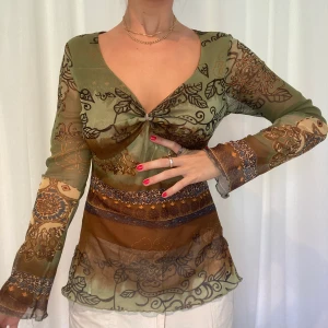 Bohemisk mesh blus - .