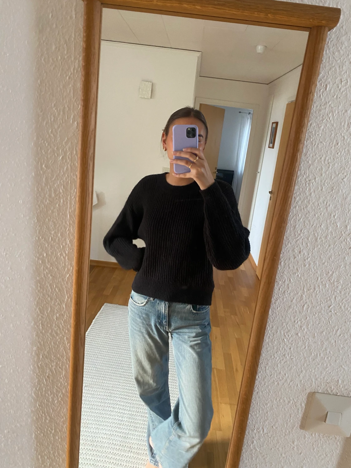 Svart stickad tröja  - 90