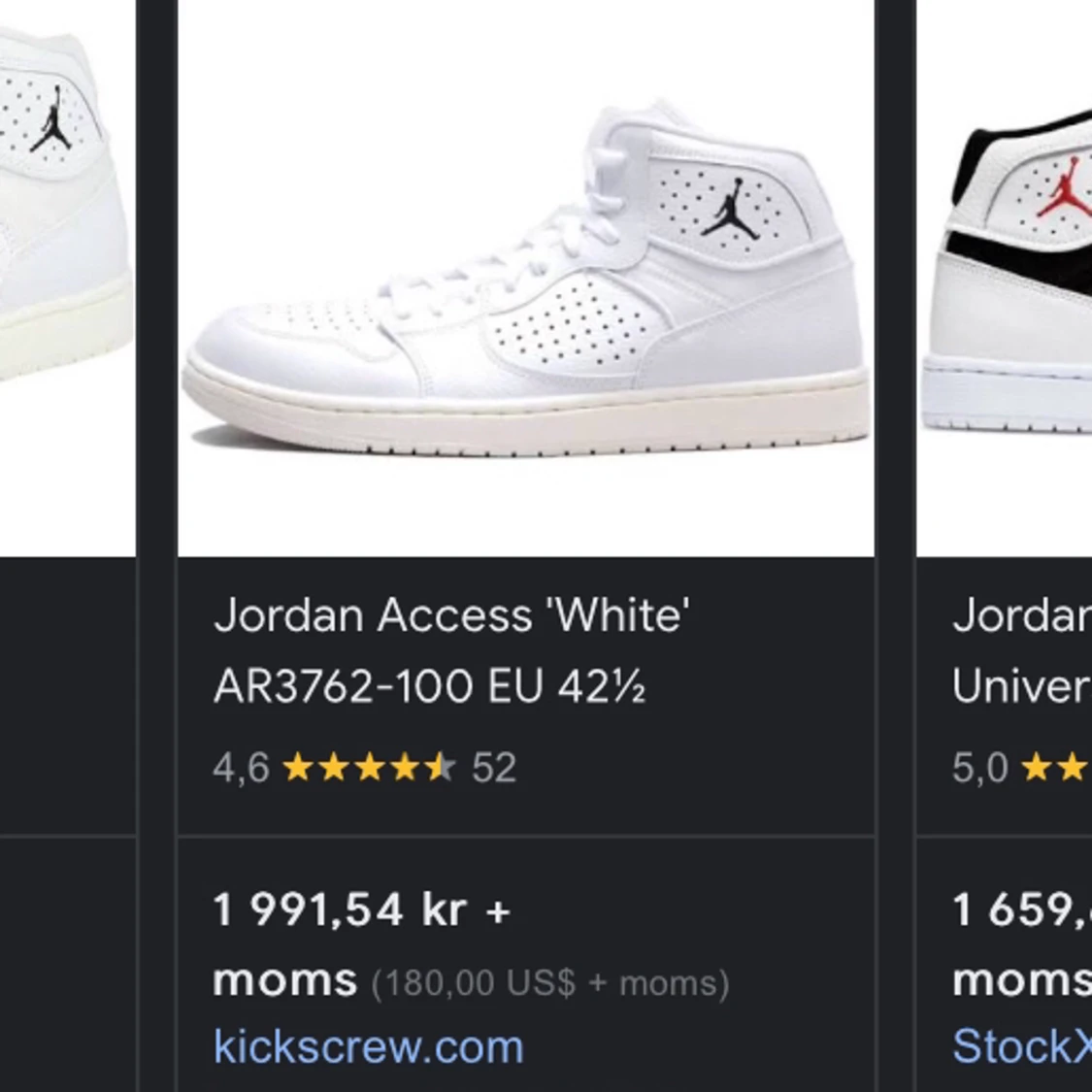 Jordan access white high  - 91