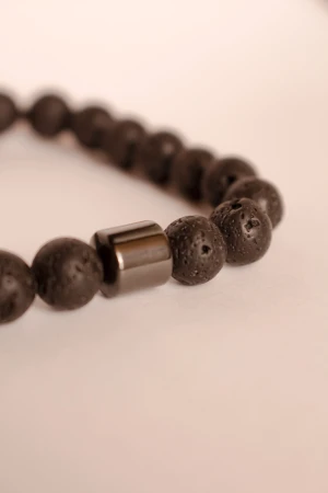 Beaded Bracelet Charcoal - Unisex