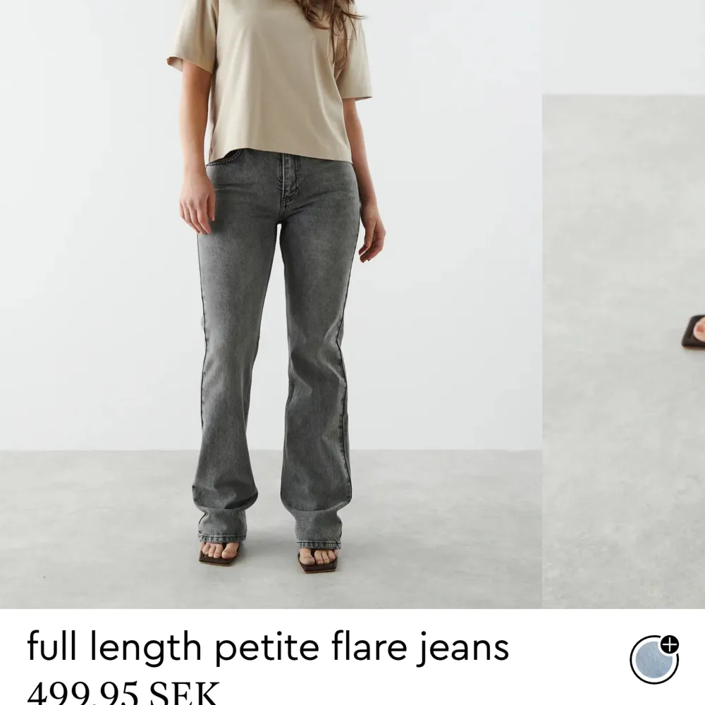 Grå jeans från Gina tricot, används ett fåtal gånger. Jeans & Byxor.