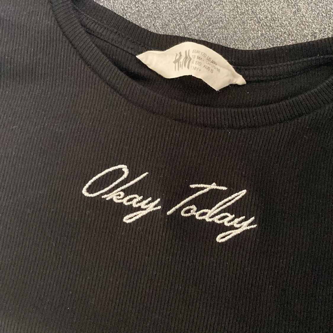 Svart ribbad t-shirt från HM - 91