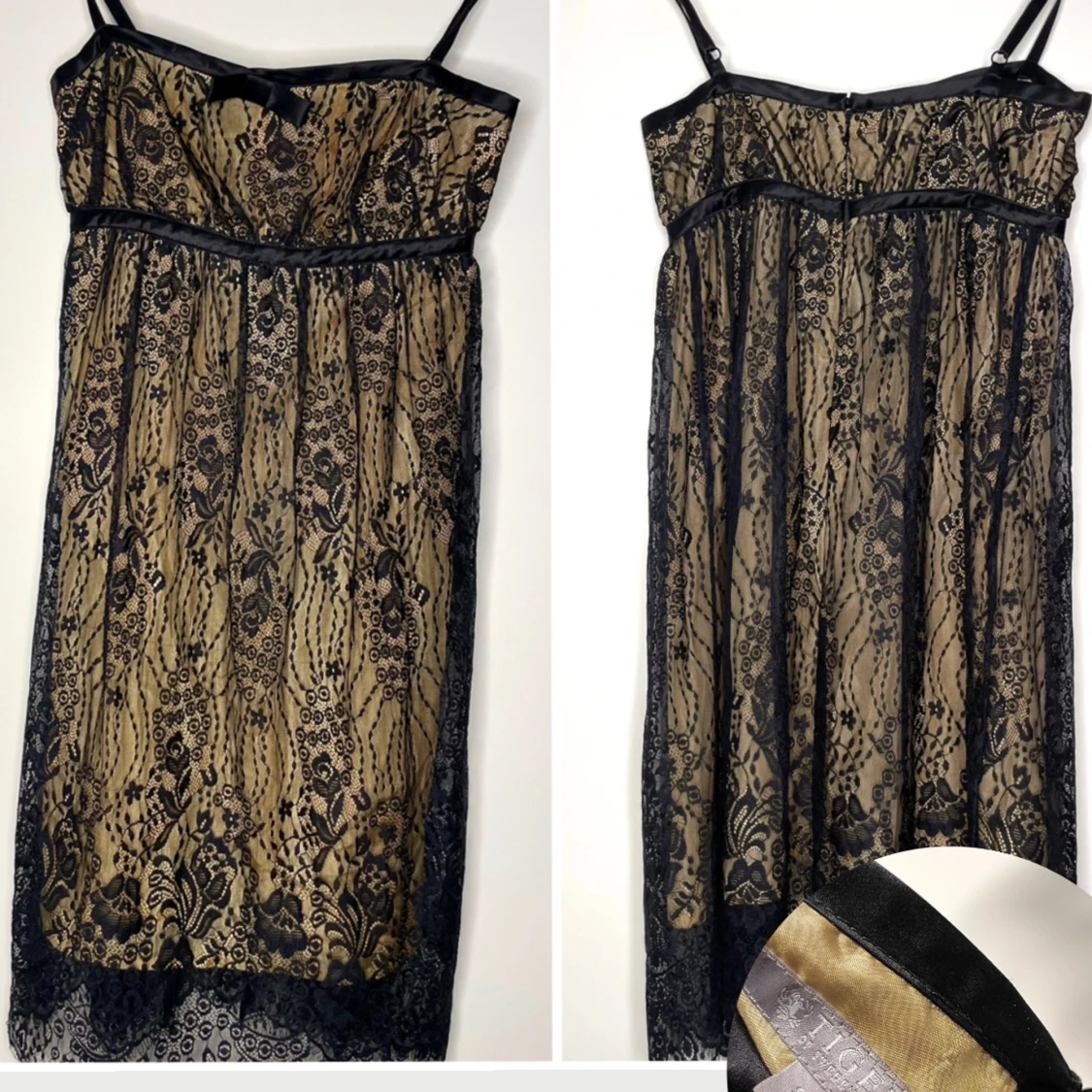 Tiger Of Sweden: spetsklänning guld/svart, S