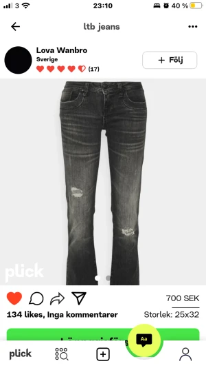 Ltb jeans🫶🏻 - Jättesnygga Ltb jeans, lite stora på mig❤️