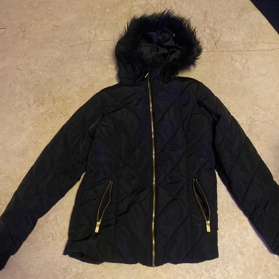 Svart vinter barn jacka - 90