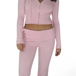 Rosa y2k stickat sett - Strlk s! Köparen står för frakten💕