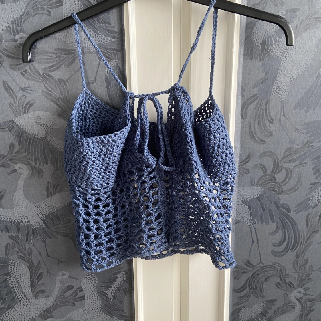 Blått virkat linne - 90