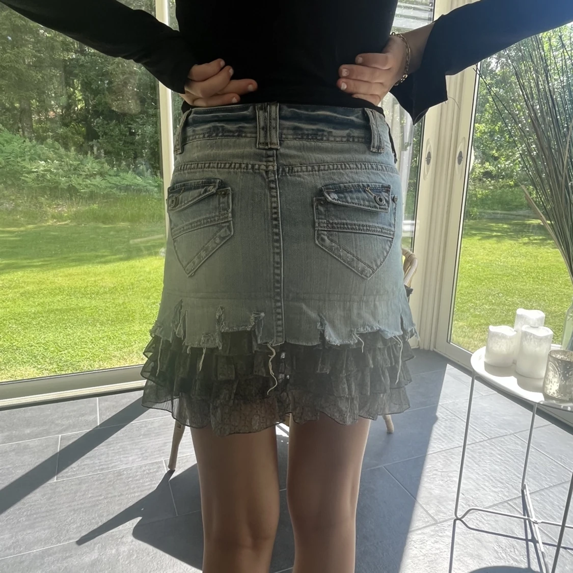 Lågmidjad jeanskjol - 91