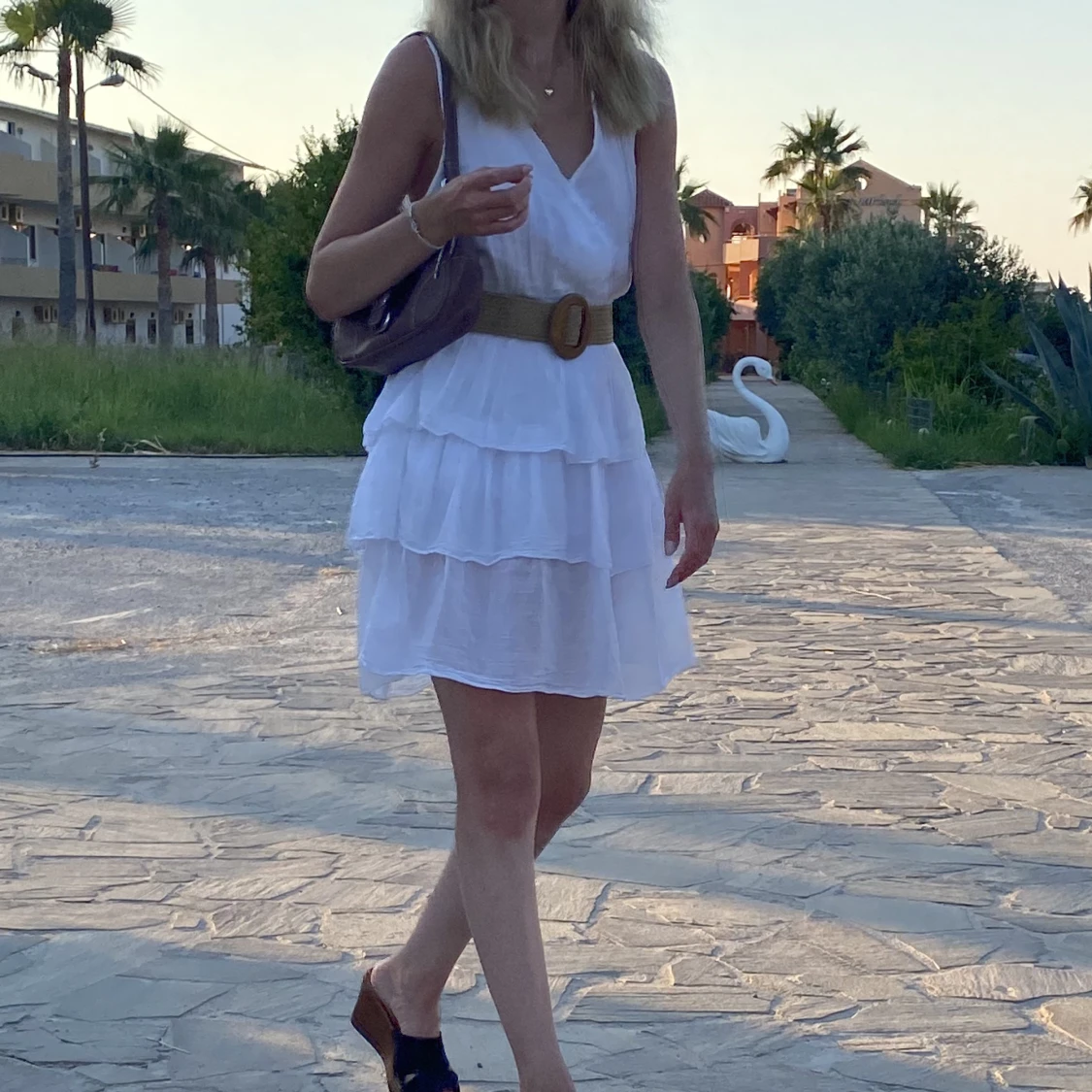 Vit volang klänning - 91