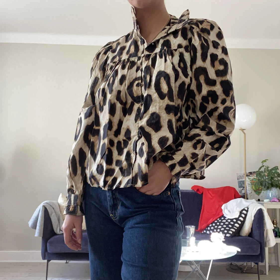 Leopardmönstrad blus