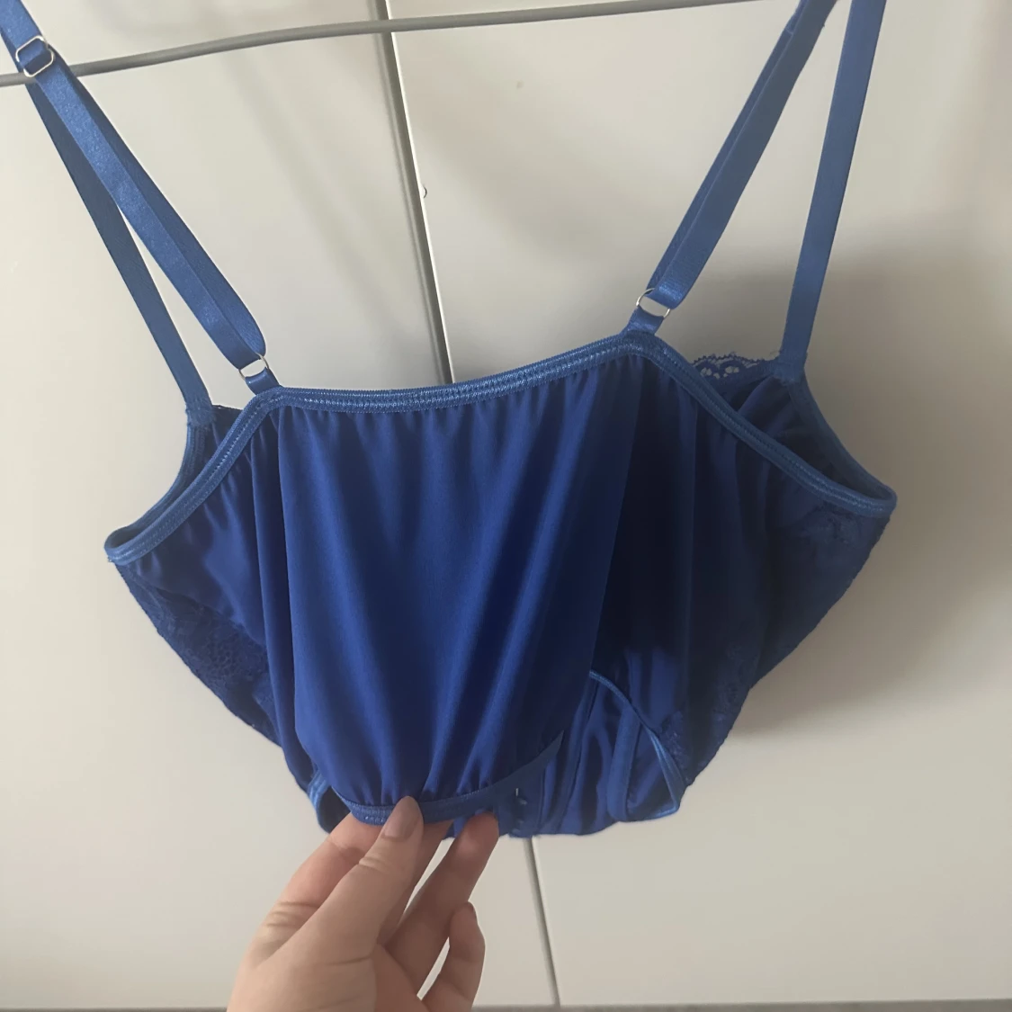 Blå korsetttopp  - 91