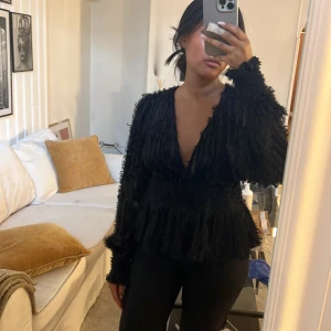 Topp nakd - Svart topp från nakd med fransar och mesh. Aldrig använd, frakt tillkommer 