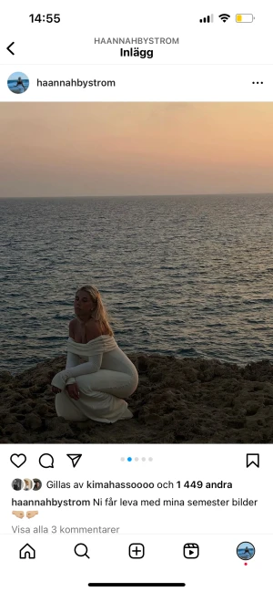 Lång stickad vit klänning - Hej! Säljer denna långa vita klänning ifrån Gina tricot, i storlek XS/S❤️