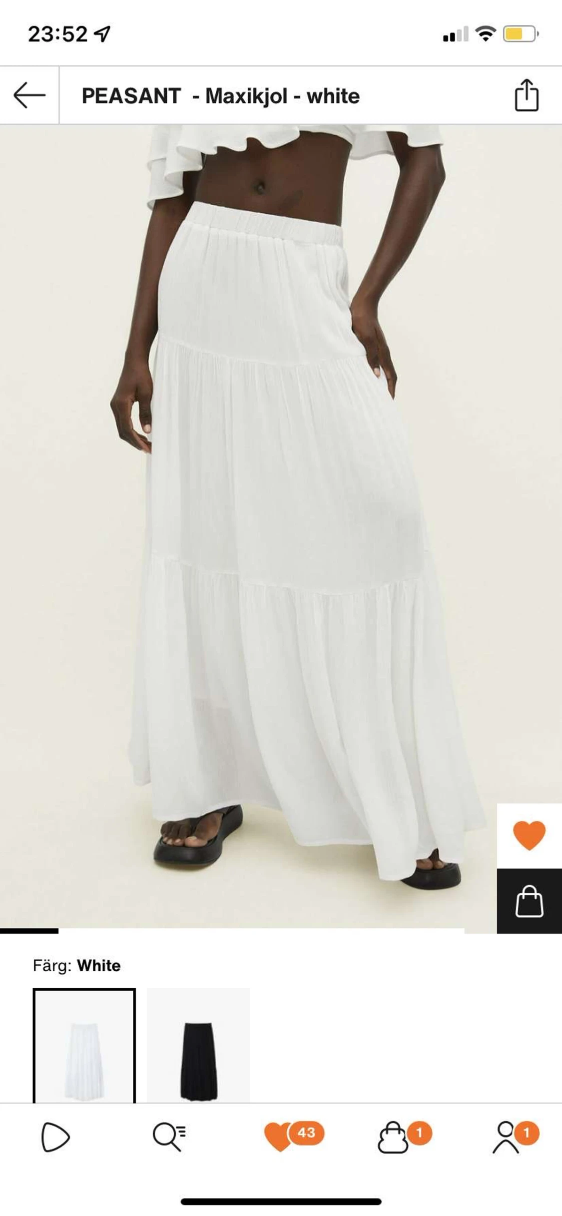 Vit lång kjol - 90