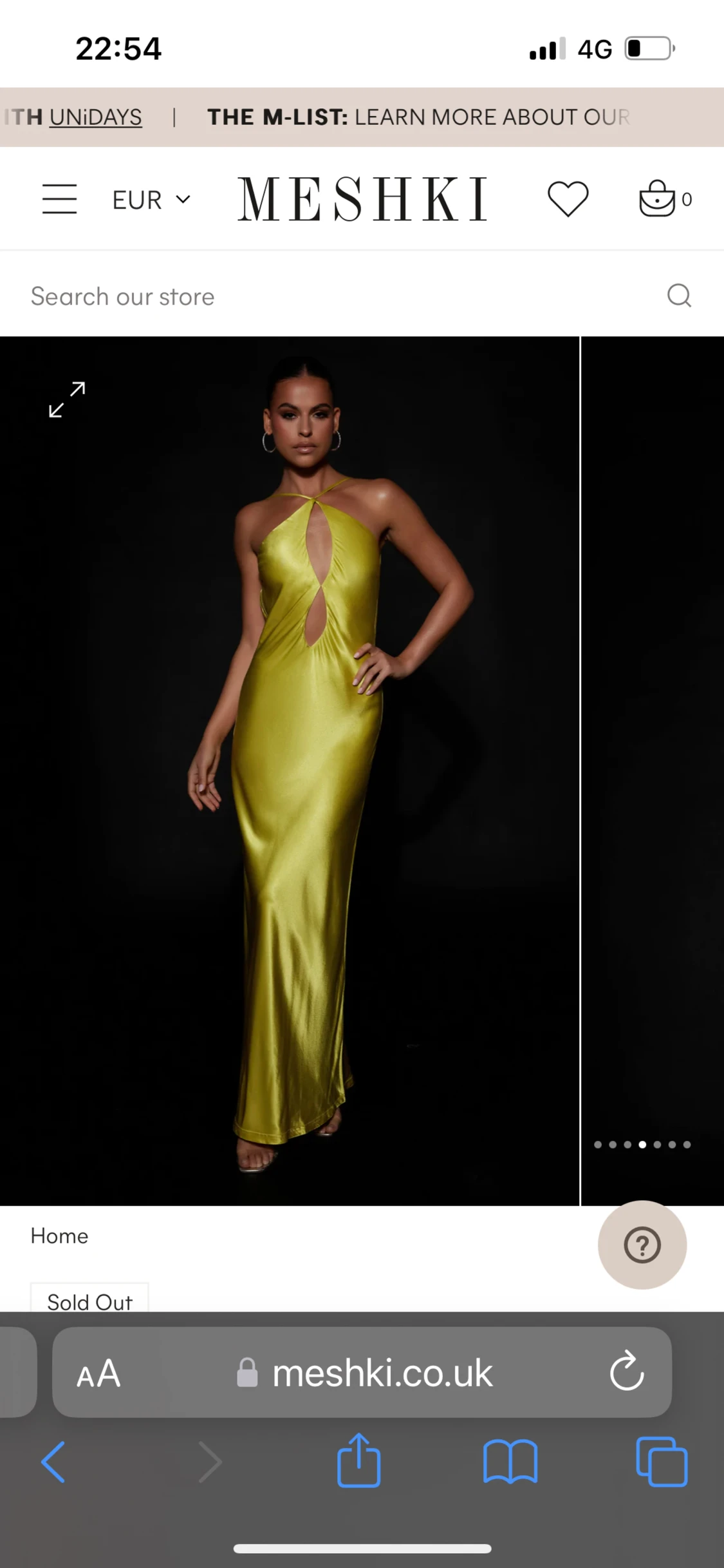 Guldig klänning - 90