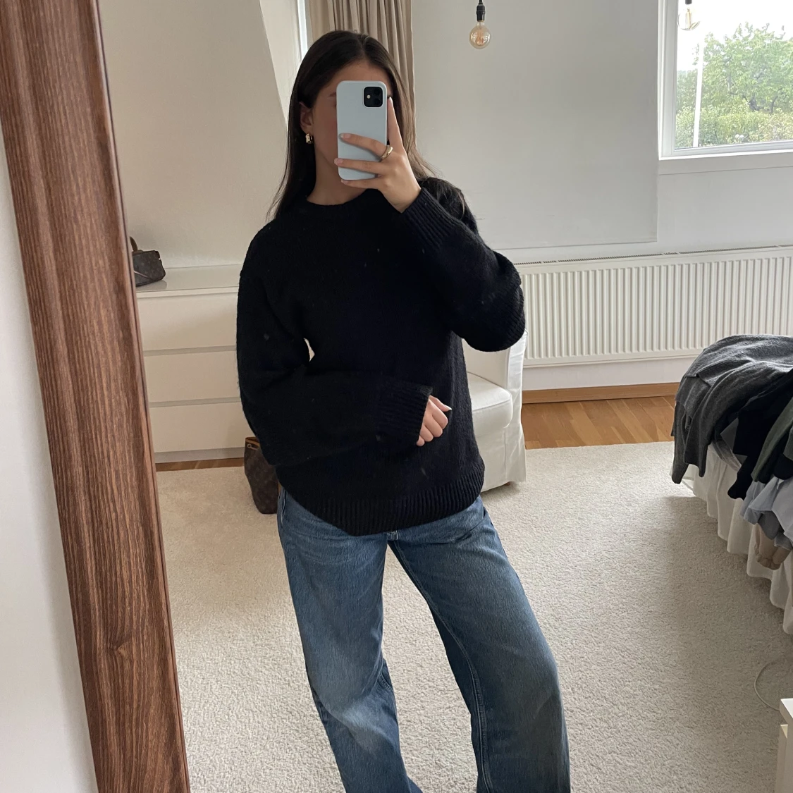 Svart stickad teöja - 90