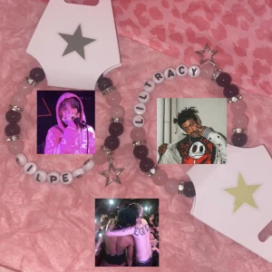 Lil peep lil Tracy matchande armband - 1 för 52, båda matchande 104❤️Mät din handled så gör jag ett armband som passar just för dig! 🩻🩷