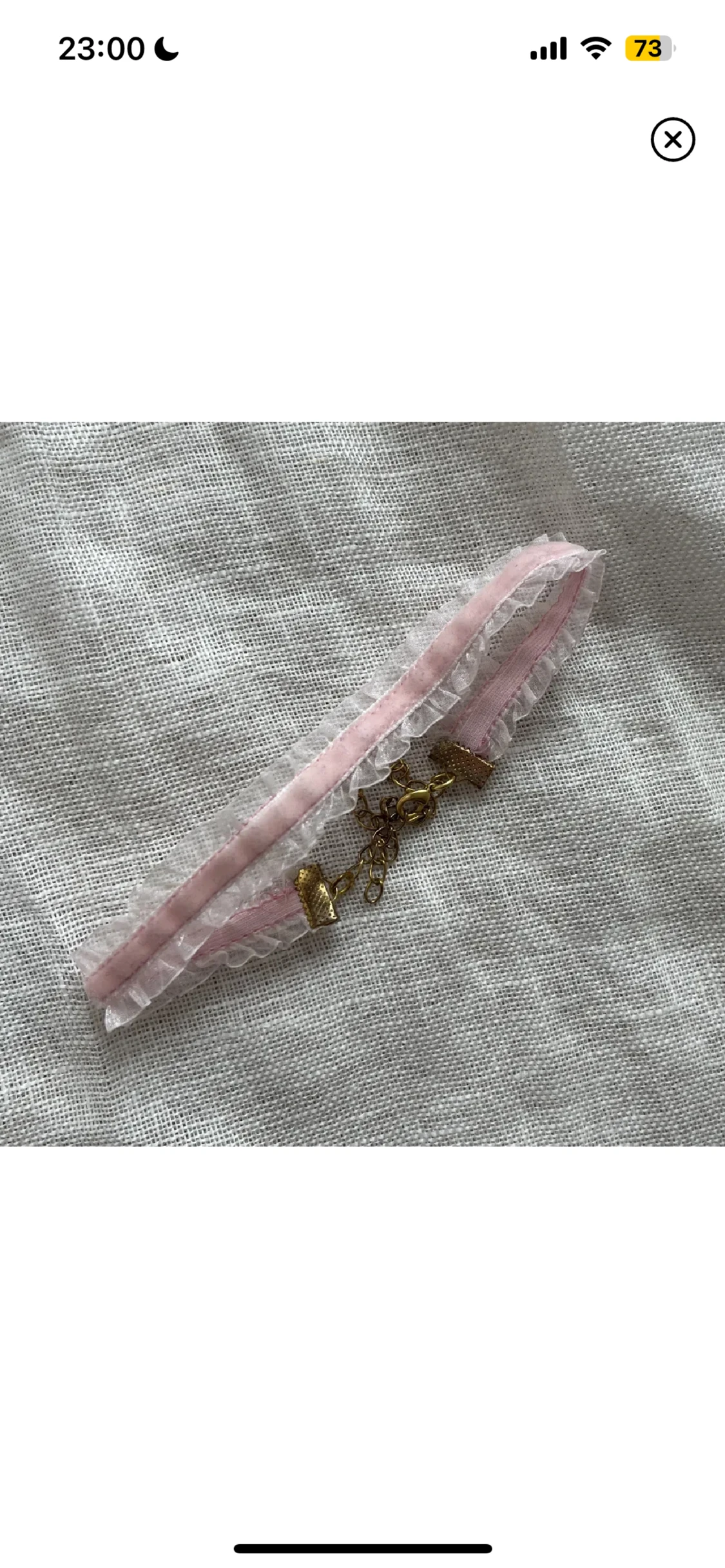 Rosa choker med spets - 90