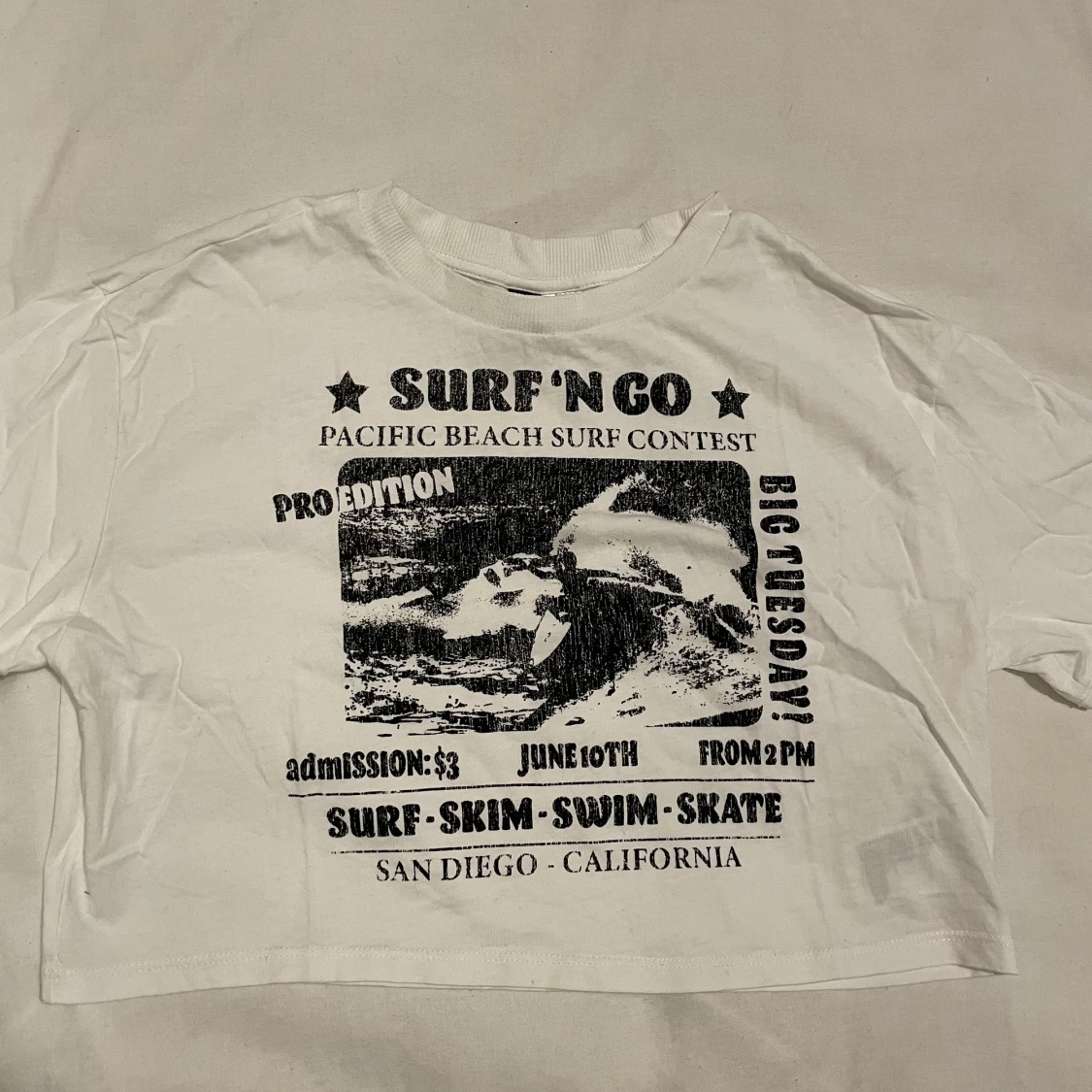 Vit Croppad T-shirt - 90