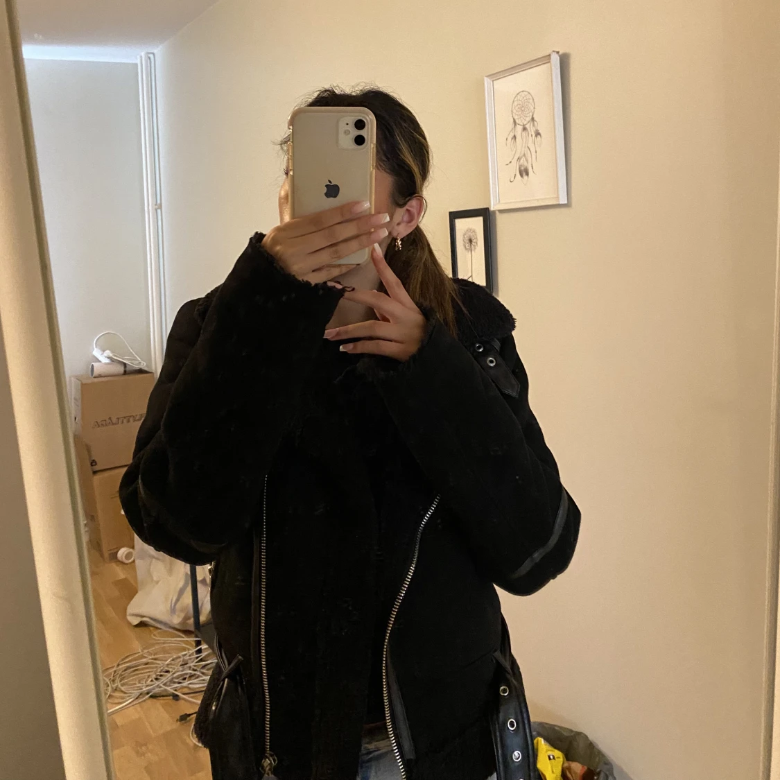 Svart höstjacka  - 90