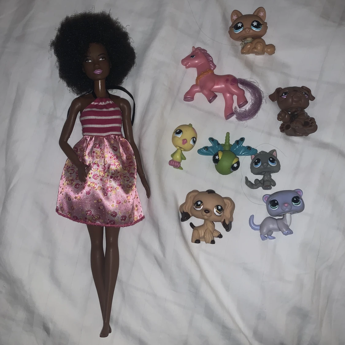 Barbie, littlest pet shop, my little pony