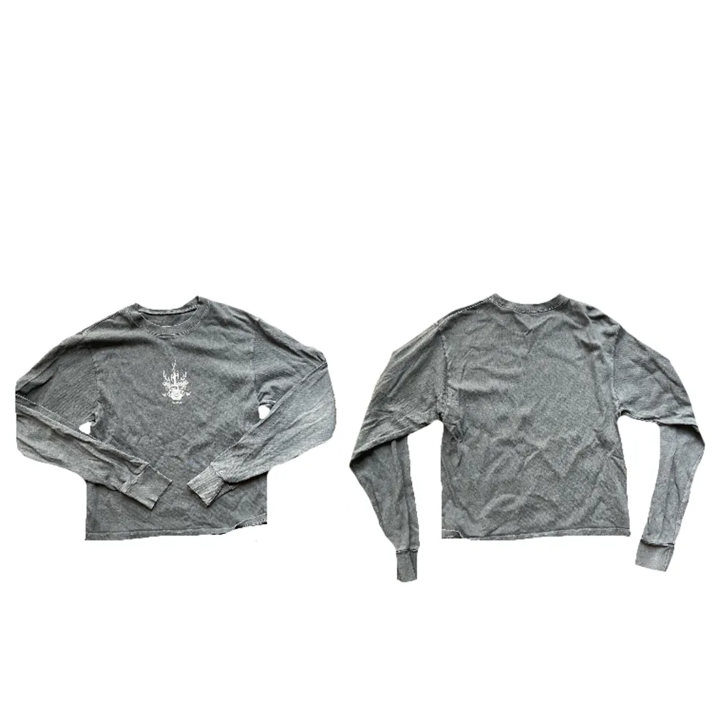 Supersnygg grå tröja med tryck från Brandy Melville!😊Onesize men skulle säga att den sitter som s/m. Väl använd men inga defekter. Fråga gärna om du undrar över något!💞🌸. Toppar.