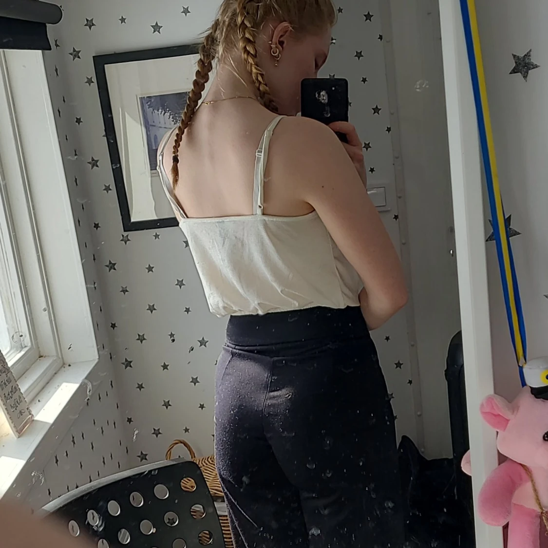 Linne/Blus med knytning  - 90