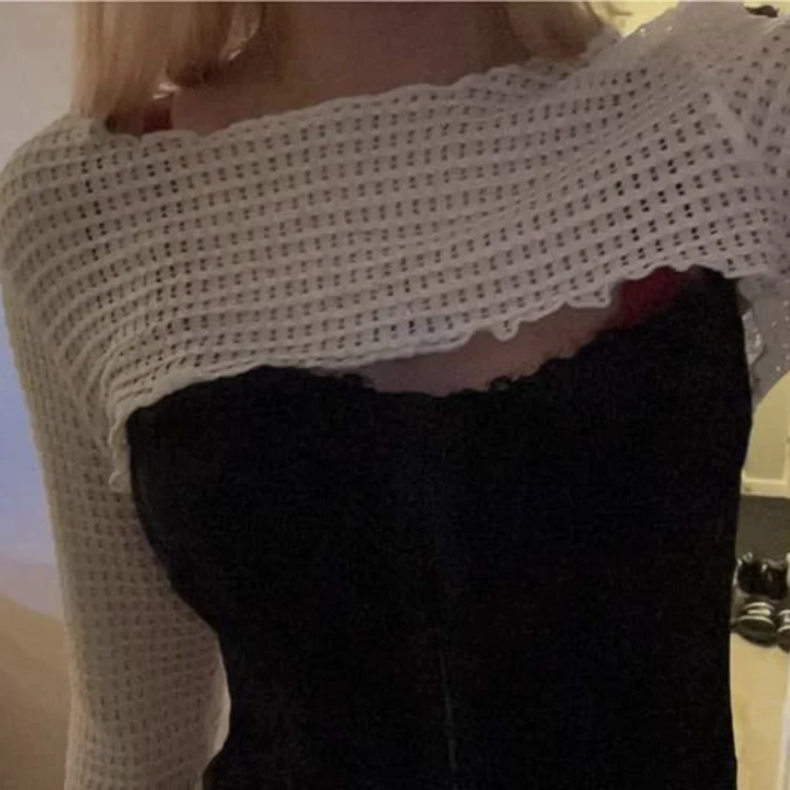 vit croppad tröja - 91