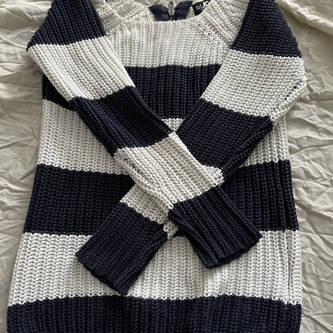 randig virkad tröja 