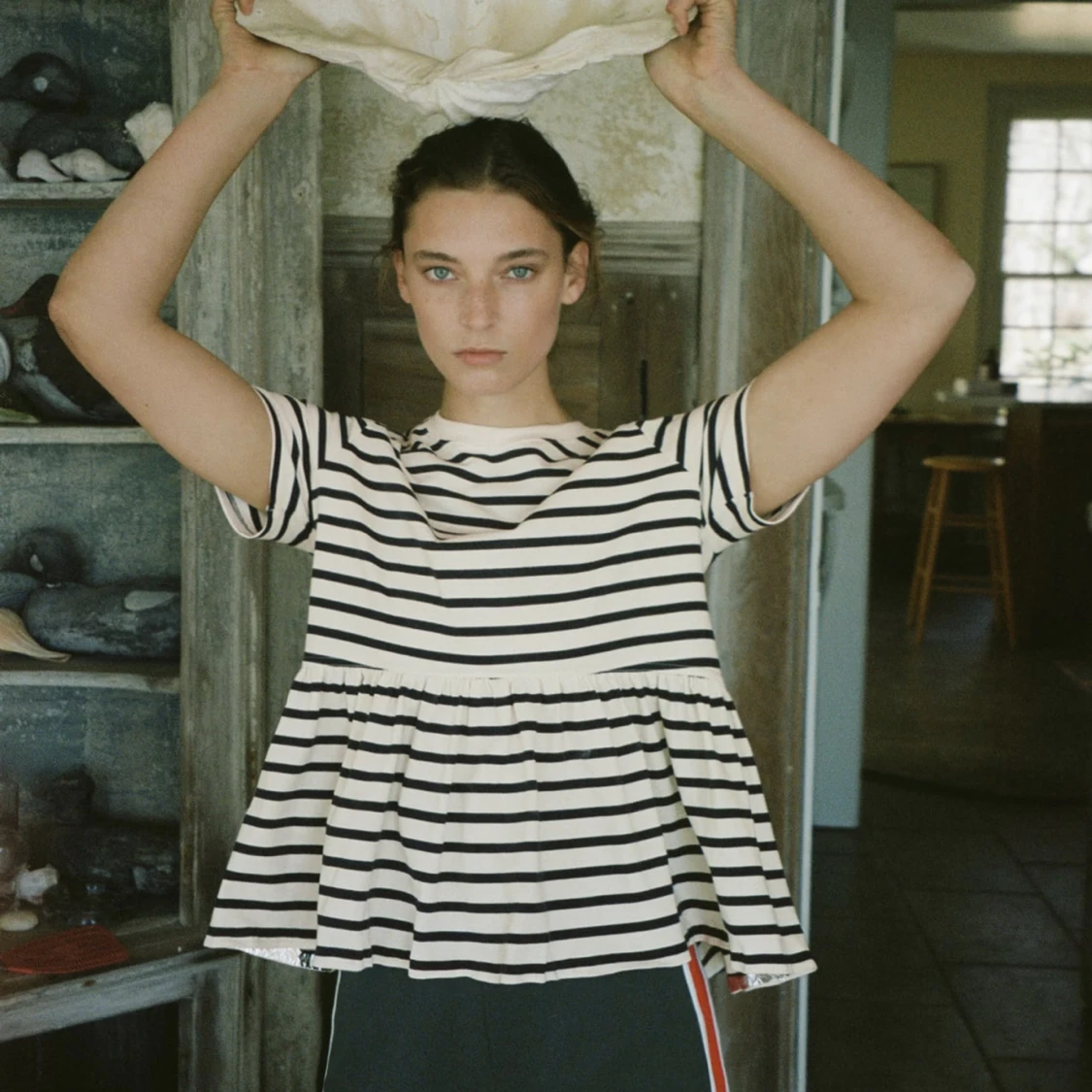 Randig Topp med volang