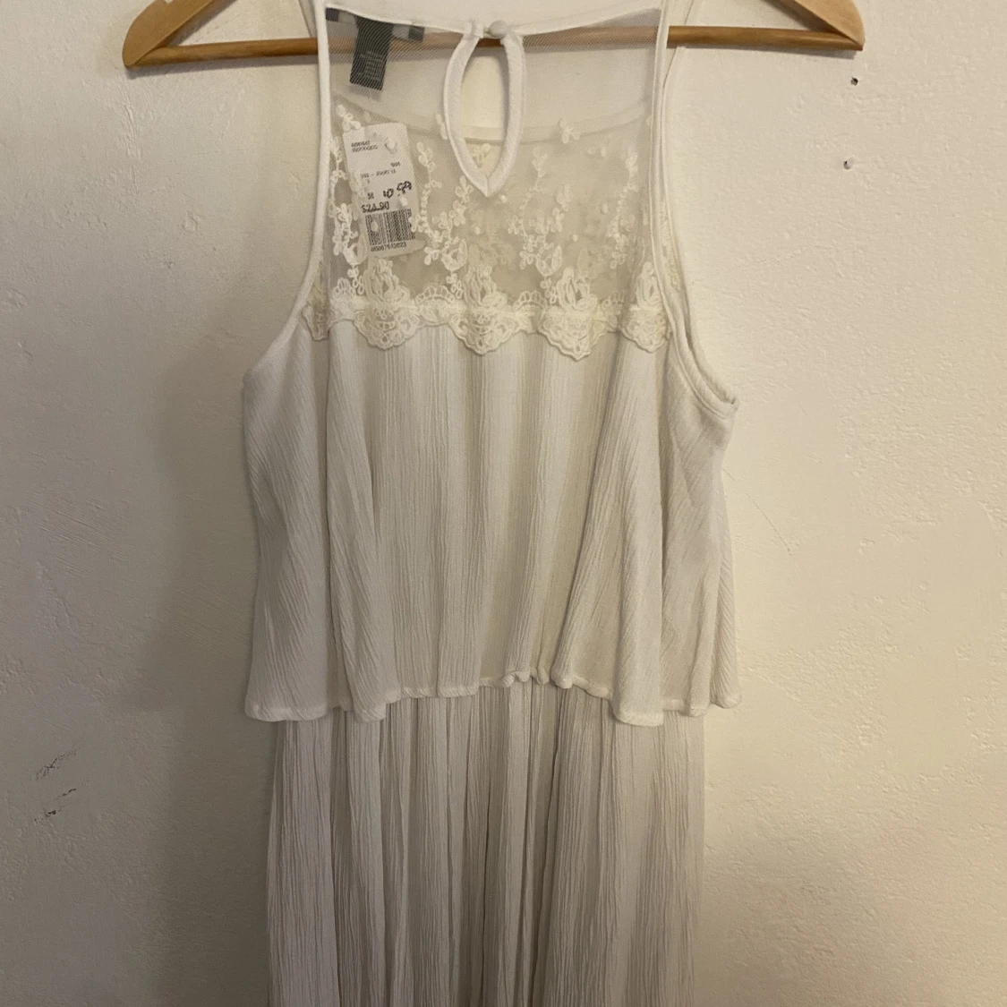 Söt vit klänning, student - 90