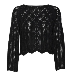 Svart Stickad Tröja - Supersöt stickad tröja i lite kortare modell. Säljer då den inte kommer till användning. Nypris 399kr, säljs 150kr. Fint skick, sällan använd 💕💕