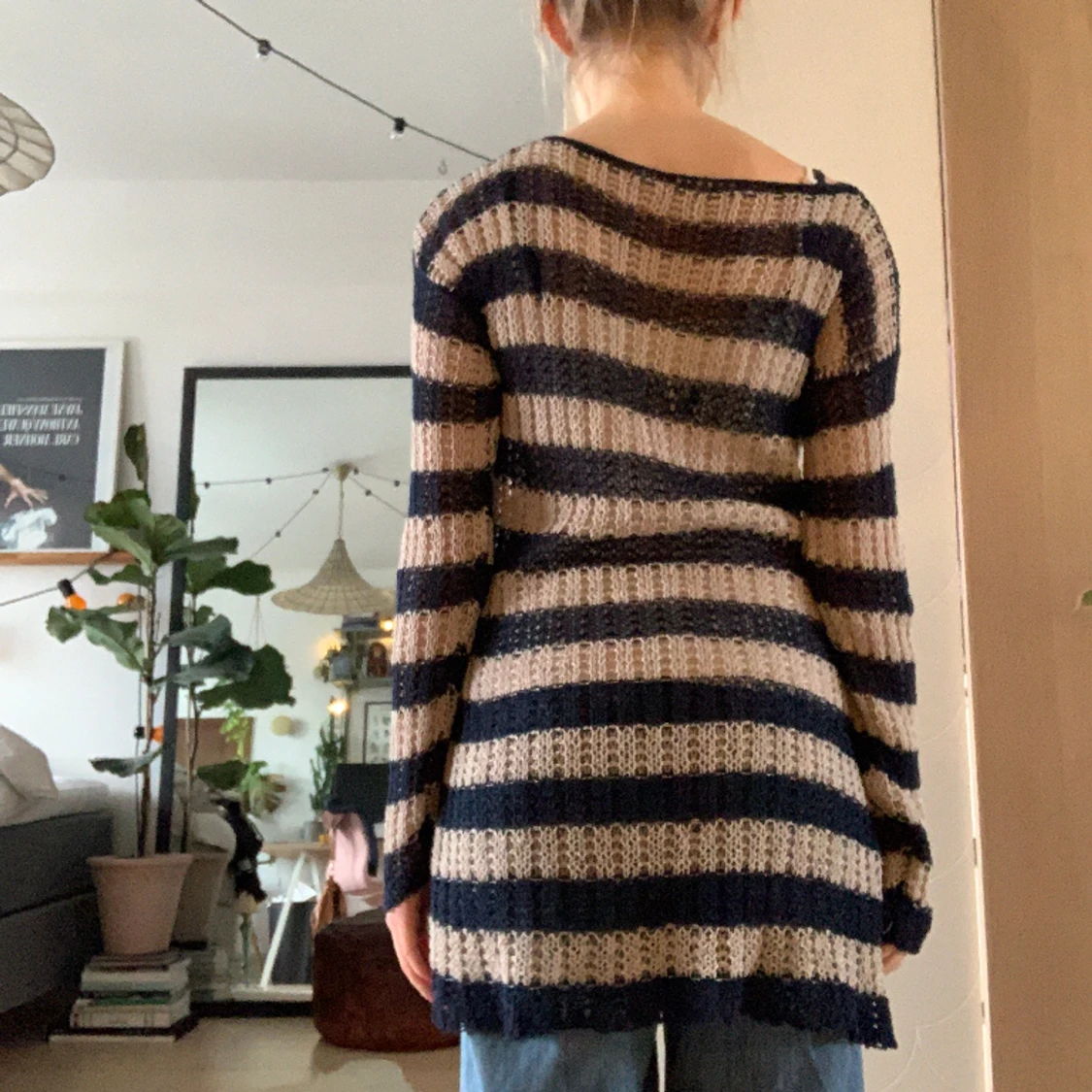 Alternativ randig stickad tröja  - 91