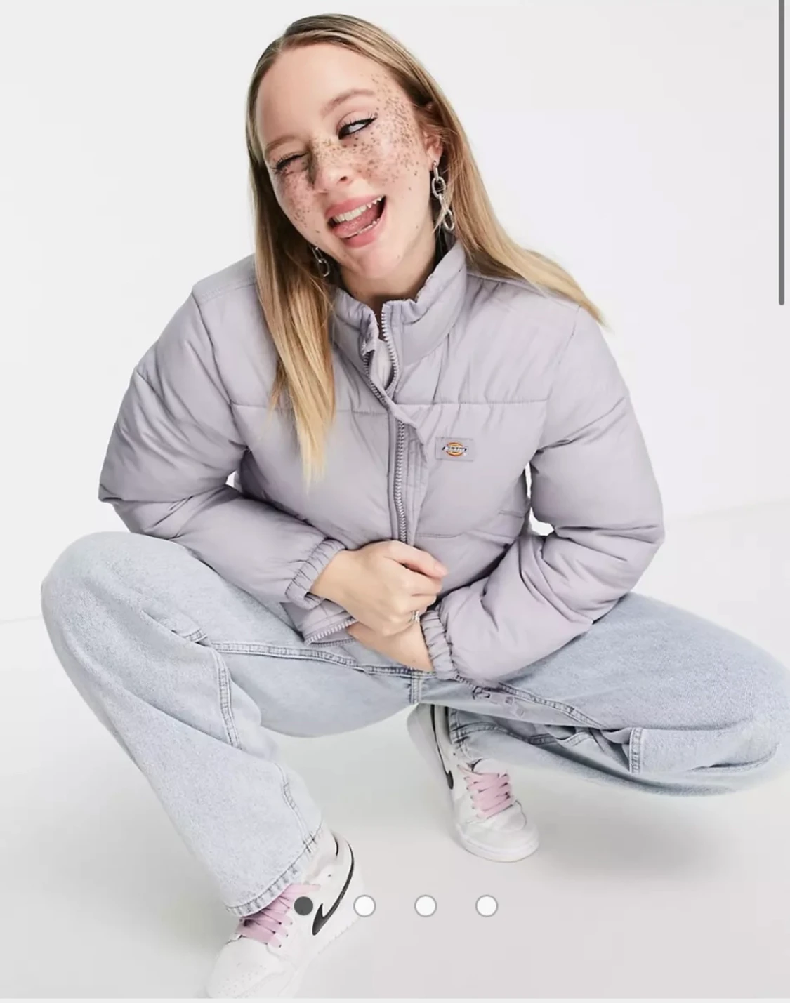 Ljuslila dickies puffer jacka - 90