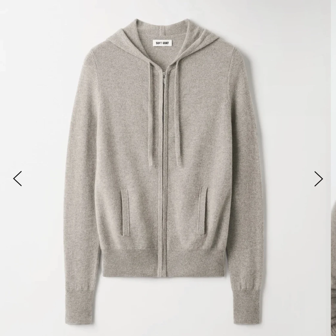 grå soft goat zip hoodie 