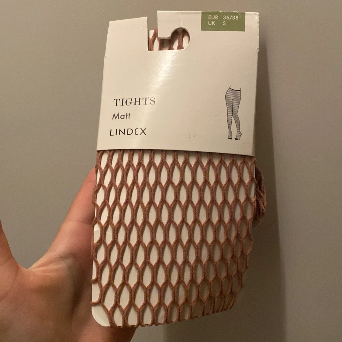 Beige rosa nätstrumpbyxor