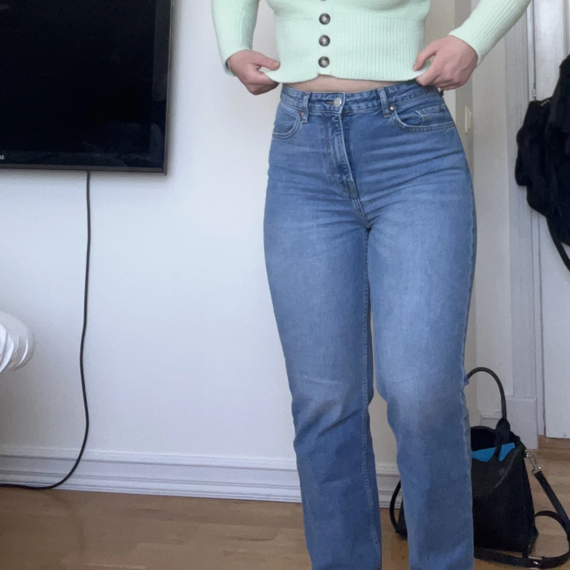Blå raka jeans  - 91
