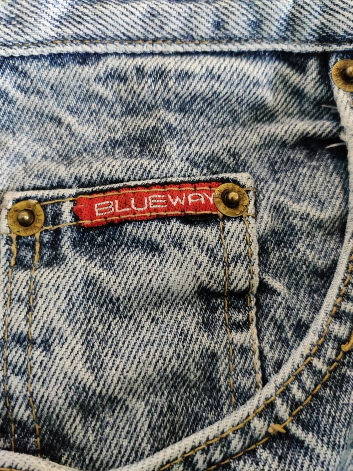 Blå mom jeans med hög midja - 2
