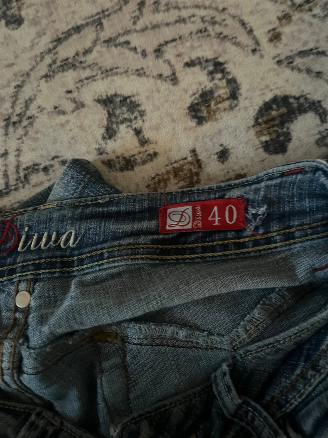 Ljusblå low waist bootcut jeans - 4