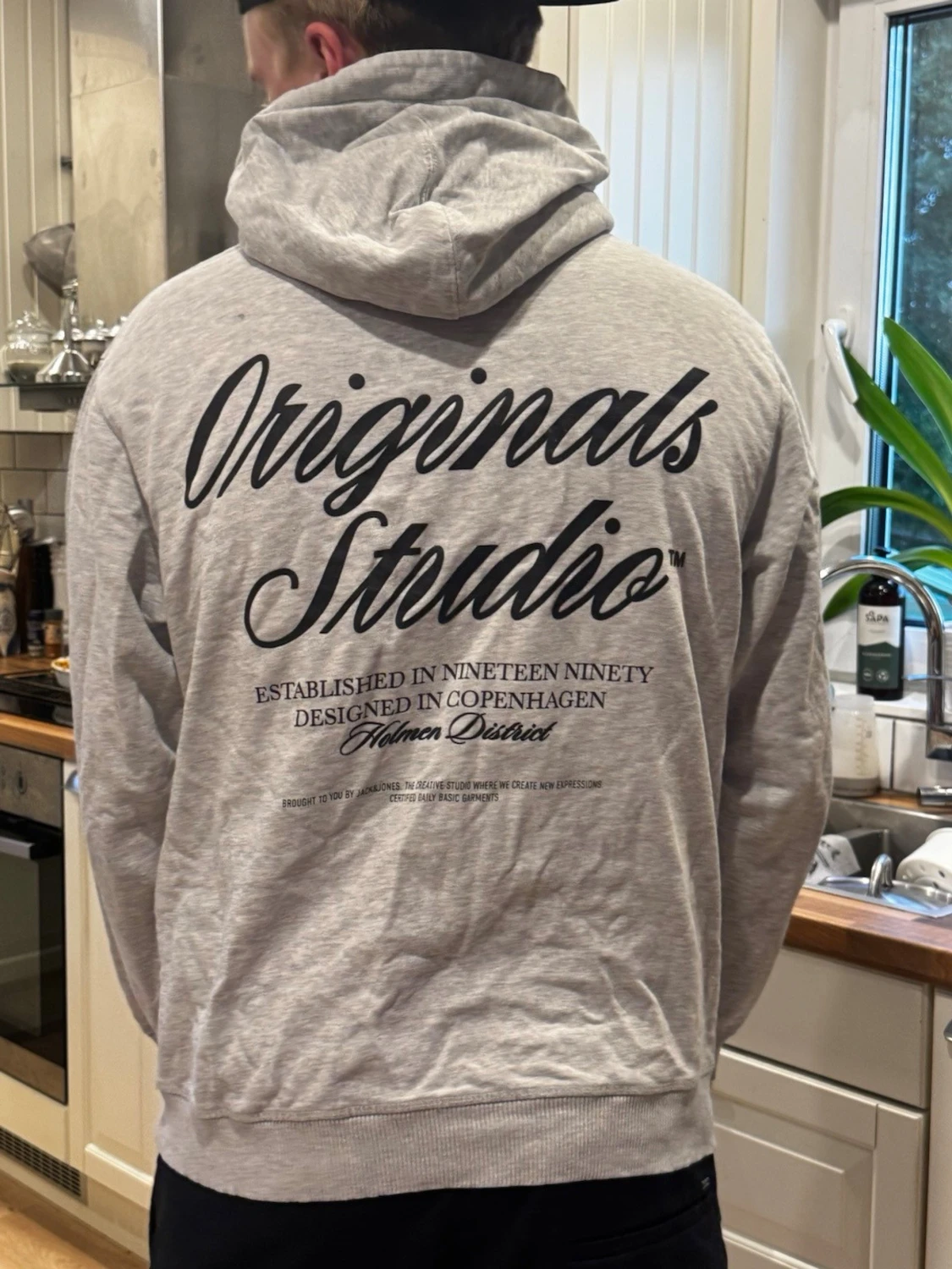 Ljusgrå hoodie Originals Studio - 1