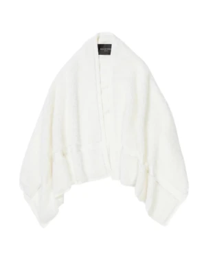 Balenciaga  - Balenciaga winter 22 Merino wool knit towel scarf Off white Rrp 3150usd