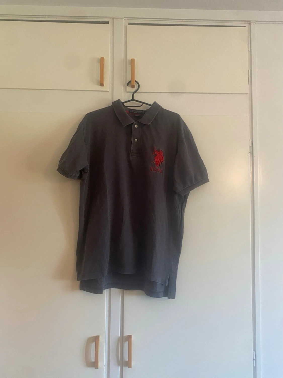 U.S. Polo Assn. grå pikétröja, storlek L