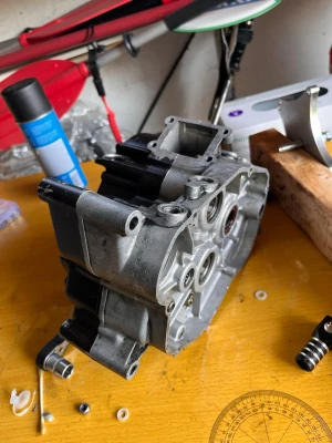 Am6 motorblock - Båda blockhalvorna är grå nu. Fint skick alla lager sitter i..