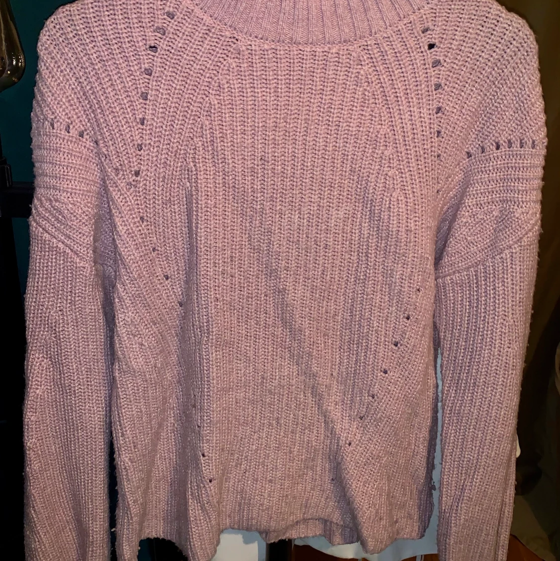 Lila stickad tröja - 90