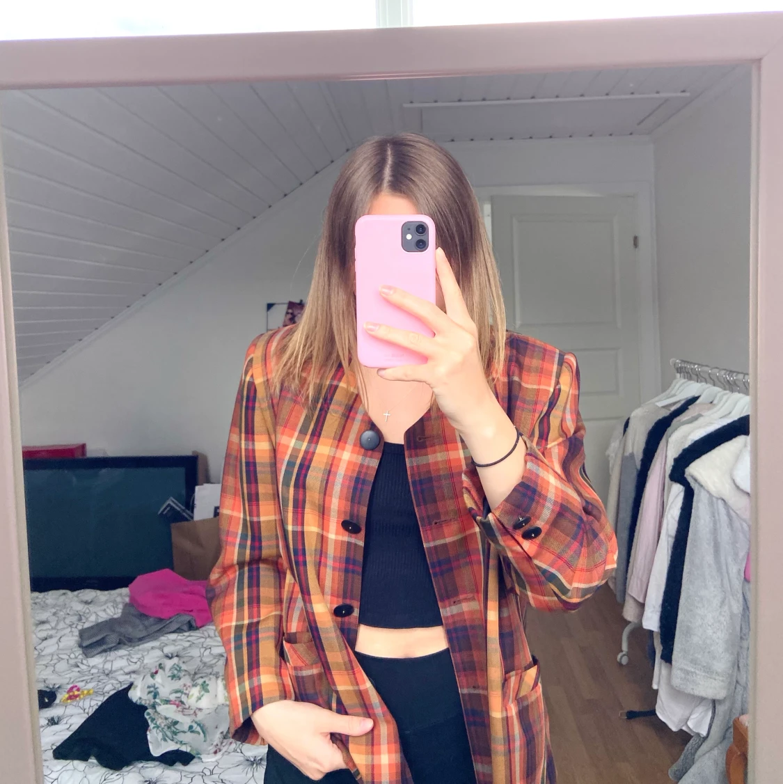 Oversize Rutig Jacka/kavaj 