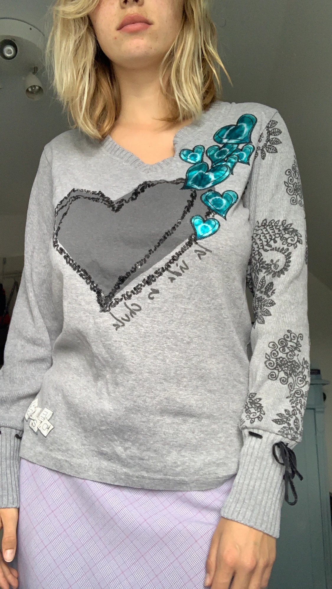 Grå långärmad tröja - 90