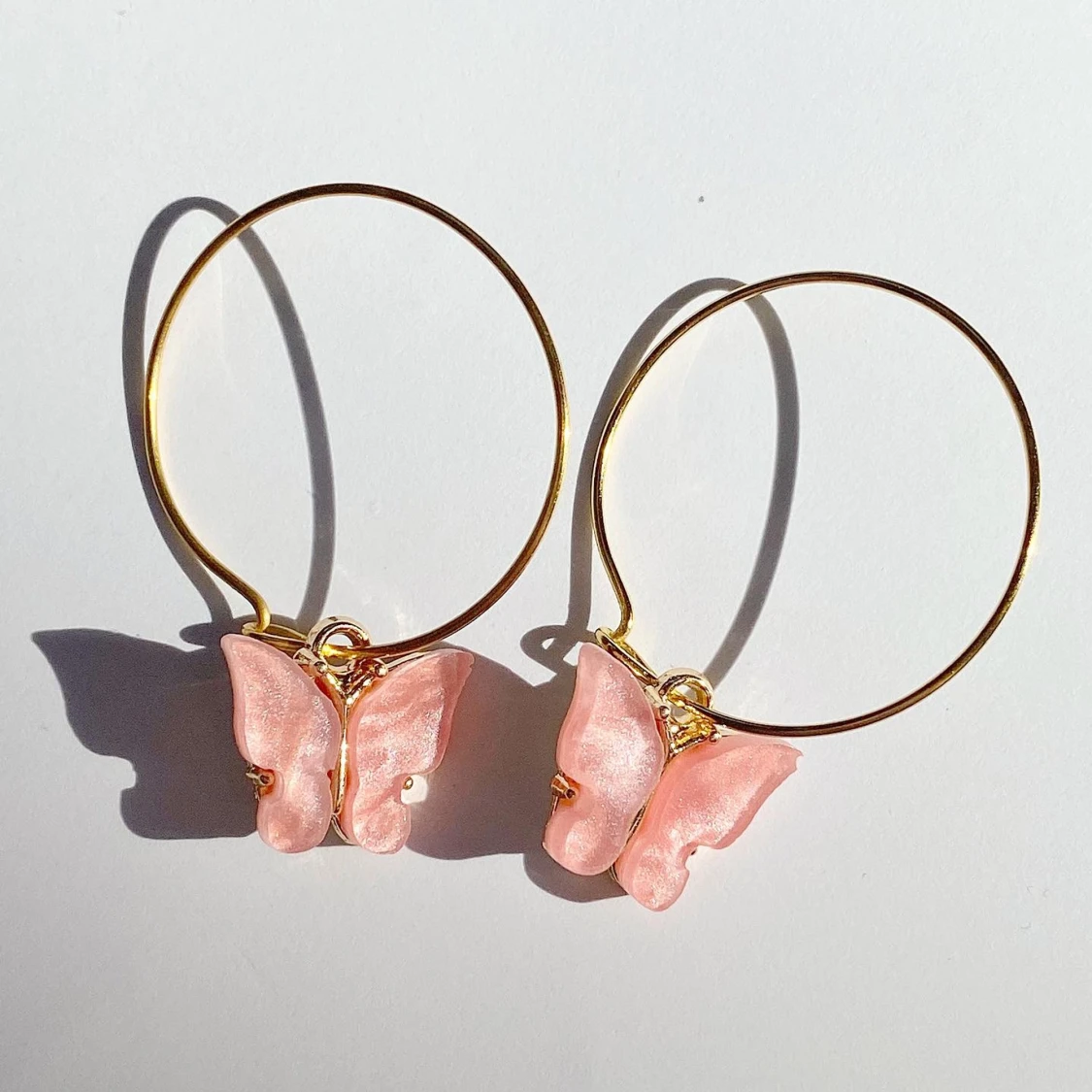 Fjärilsörhänge// hoops & ringar - 90