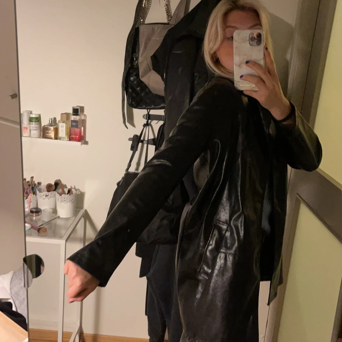 Skit snygg skinn jacka - 90